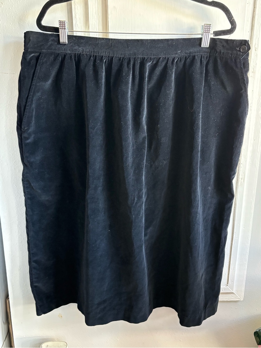 Collection XIIX Black Midi Velvet Skirt